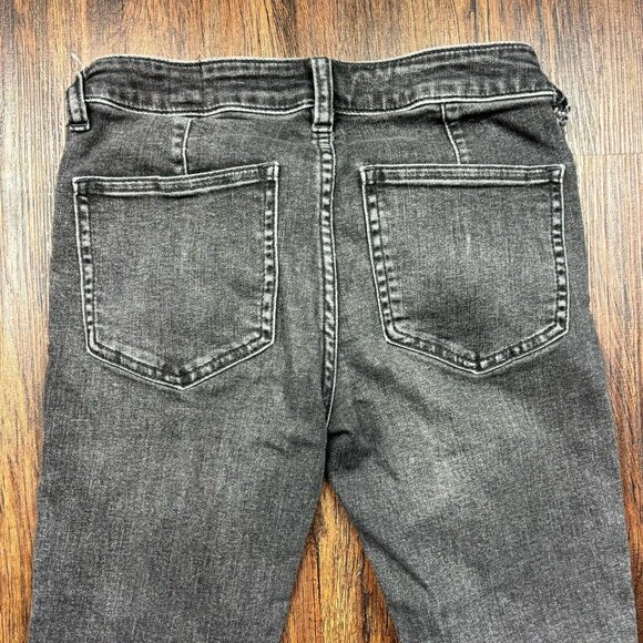 Free People We The Free Black Denim Jeans Zipper Accents Women's Size 25 - Picture 4 of 12